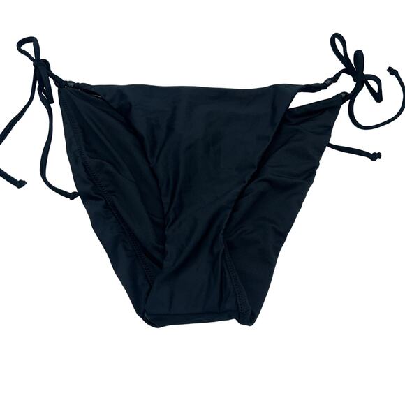 New NWT J. Crew Black Beaded Cheeky Side Tie Bikini Swim Bathing Suit Bottom XL - Picture 2 of 8